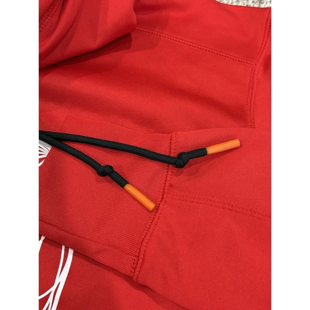 Nike Football Dri-FIT Hoodie Mens Medium‎ Red Graphic Pullover Sweatshirt